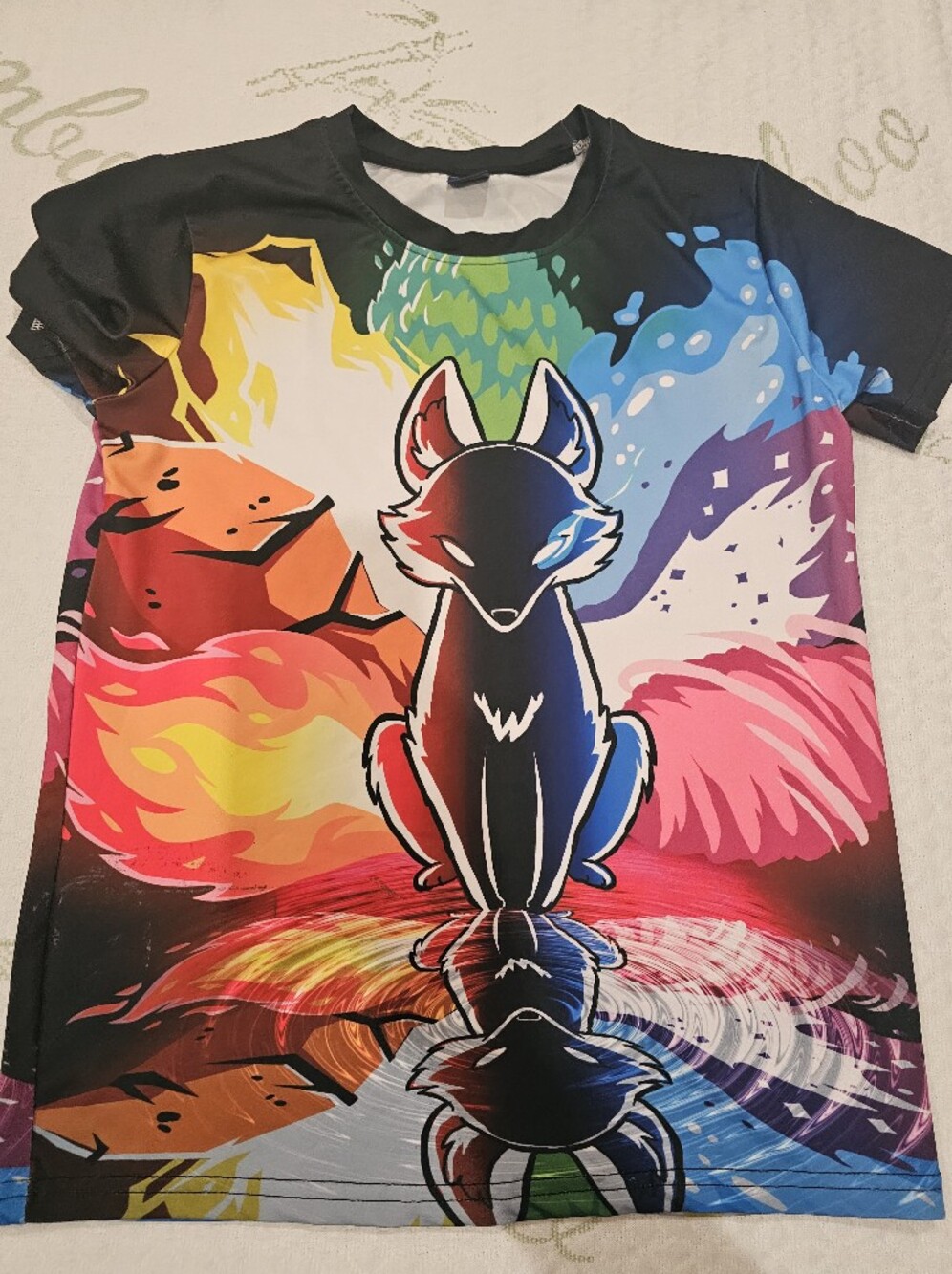 Colorful Fox Art Tapestry - Vibrant Rainbow Design